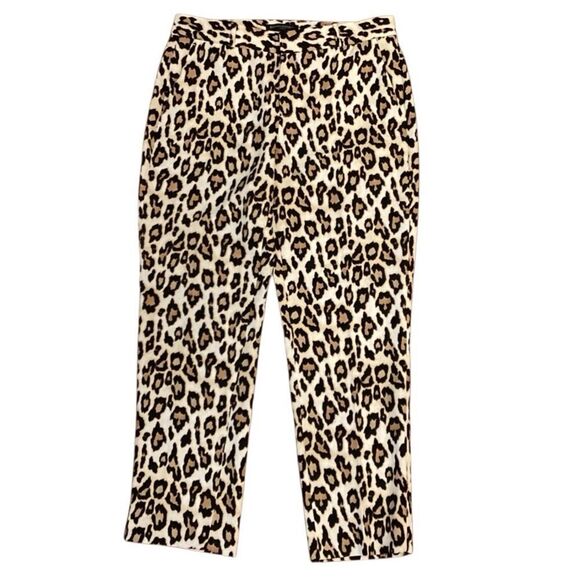 Banana Republic AVERY Leopard Print Ankle Length Light Weight Pants Size 6 - Picture 8 of 11